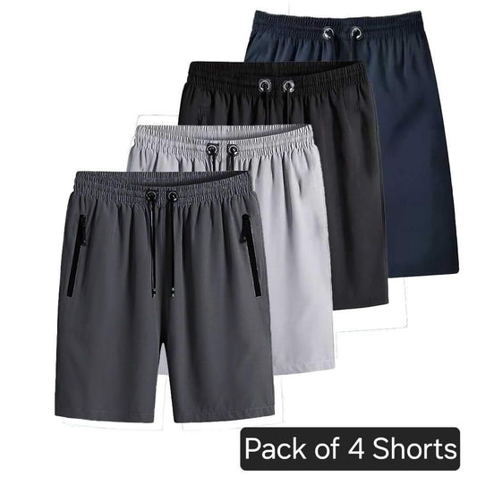 Combo of 4 Men's Stretchable Cotton Shorts (Pack of 4)